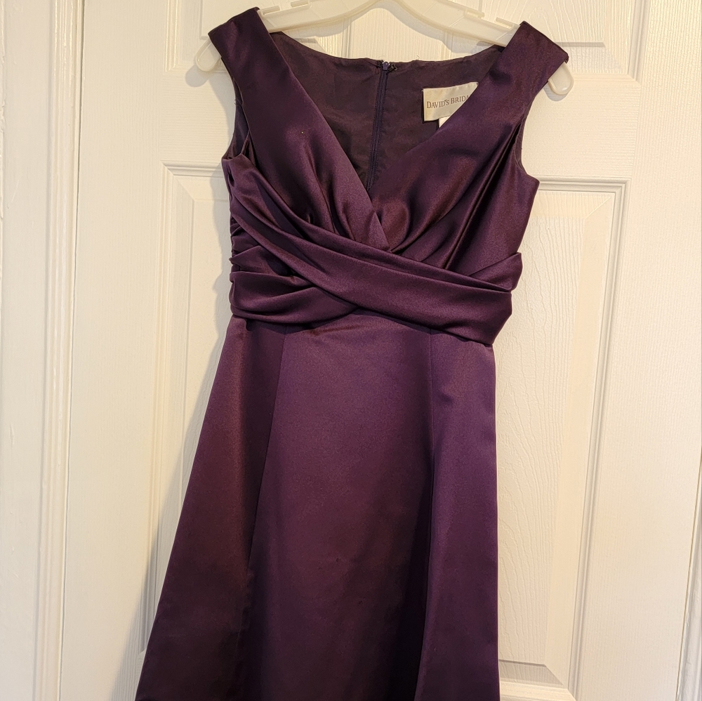 David's Bridal short purple size 2 dress